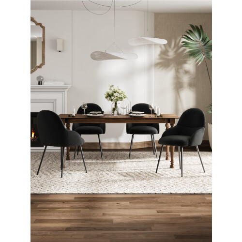 (Black, Set of 4) Goeurvant Dining Chairs 1