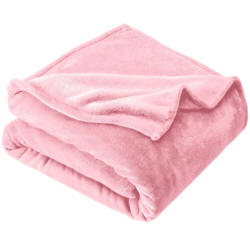 Plush Flannel Blanket Soft Silver Gray 70x100 inch