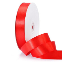 Red Solid Satin Ribbon, 1 inch x 100 Yards Craft Fabric Ribbon for Gift Wrapping Floral Bouquets Wedding Party Decoration