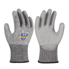 Stab Proof Labor Protection Gloves PE Carpentry Construction 1 Pair 10.22X4.72X0.39 Inch