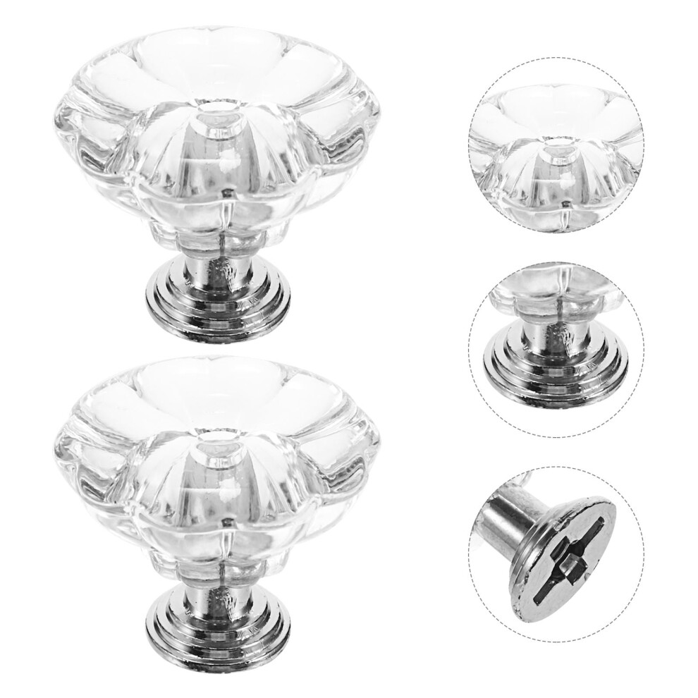 Nicexmas 6 Pcs Closet Door Handles Clear Doorknob Crystal Durable Exquisite Workmanship 9009879643975