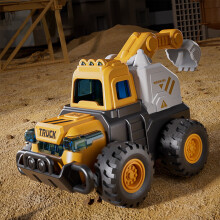 Simulated Pressing Engineering Vehicle Toy with Inertia Features, Excavator for Play and Learning, Holiday Gift for Motor Skills and Fun Activities