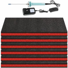 6-Pack Tool Box Foam Inserts (18x12x1") + 1pc Cutter Tool, Red/Black Polyethylene Liners, Cuttable, Compatible with Kaizen Toolboxes