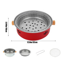 Portable Charcoal BBQ Grill, Smokeless Tabletop Grill for Indoor/Outdoor, Home, Party, Picnic & Camping – Compatible with Standard Charcoal