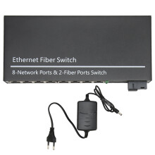 Divisor Ethernet con ranuras SFP, 1000 Mbps, puertos RJ45, negociación automática, mayor eficiencia de transmisión, indicador LED para expansión
