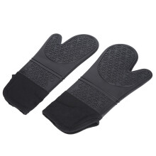 6 pièces/ensemble de maniques de cuisine en silicone noires 11 x 8,4 cm