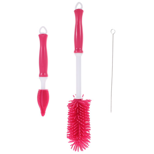 1Pièces Brosse De Nettoyage Rouge Silicone Pour Bébé Durable