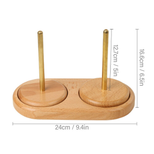 Double Yarn Holder Stand, Detachable 10.5"/26.7cm, Beech & Copper 1