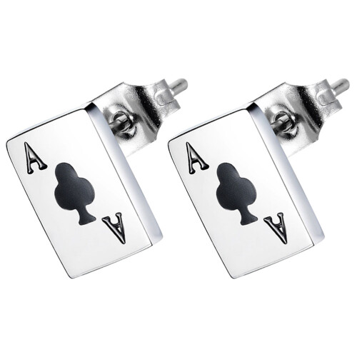 3Paires Boucles Oreilles Décor Poker , Style Chic Et 2