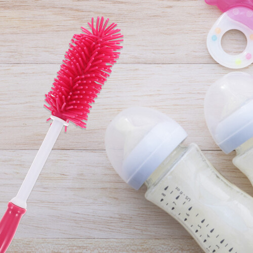 1Pièces Brosse De Nettoyage Rouge Silicone Pour Bébé Durable 2