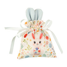 Easter Rabbit Ear Drawstring Bags with Ribbon – Egg, Cookie & Treat Packaging for Egg Hunt Party (1 Piece)