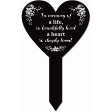Memorial Remembrance Plaque Stake Acrylic Plaque Memorial Commemoratory Sign Garden Remembrance Decoration "In Memory of A Life" for DIY
