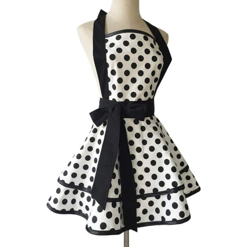 Cotton Retro Apron for Women Black 1