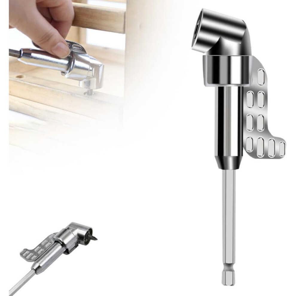105 Right Angle Drill Adapter, 1/4" Hex Shank, Compatible With Power Screwdrivers 9009879651796