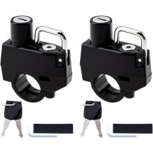 2-Pack Helmet Lock for 7/8" (22mm) Handlebars, Anti-Theft Hook for Bike Frame/Rack – Keyed Alike