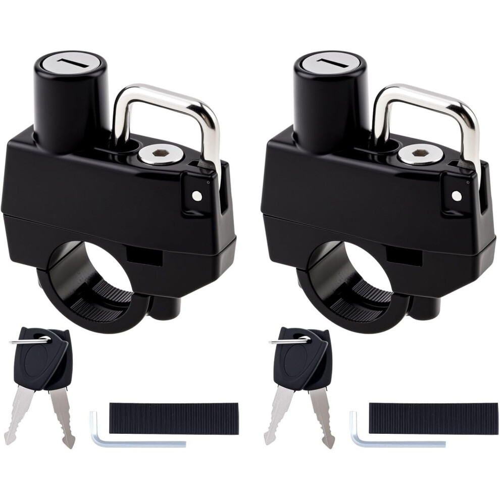 2-Pack Helmet Lock For 7/8" (22Mm) Handlebars, Anti-Theft Hook For Bike Frame/Rack Â Keyed Alike 9009879649175