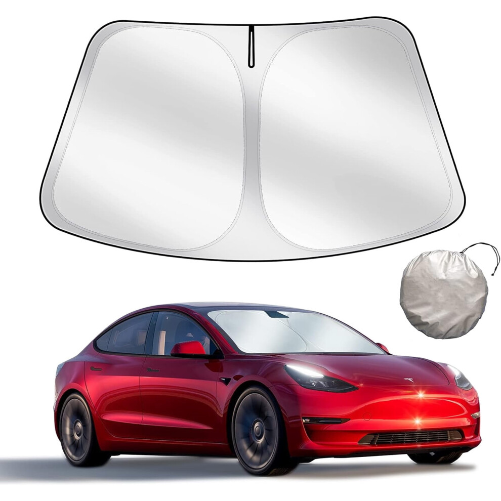 Upgraded Sunshade For Tesla Model 3/Y (2016Â2025), Uv-Protective Fabric, Metal Frame, Foldable, Compatible With Tesla Model 3/Y Light 9009879652458