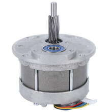 Moteur électrique à courant continu à balais, à aimant permanent, avec bobine en cuivre, résistant à la chaleur et corps en aluminium.