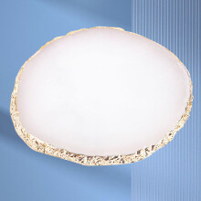 Nail Art Palette Resin White Agate, Gold Trim