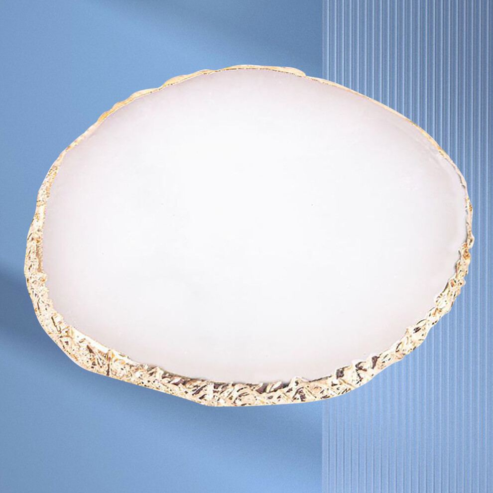 White/Gold Nail Art Palette Resin Agate, Trim