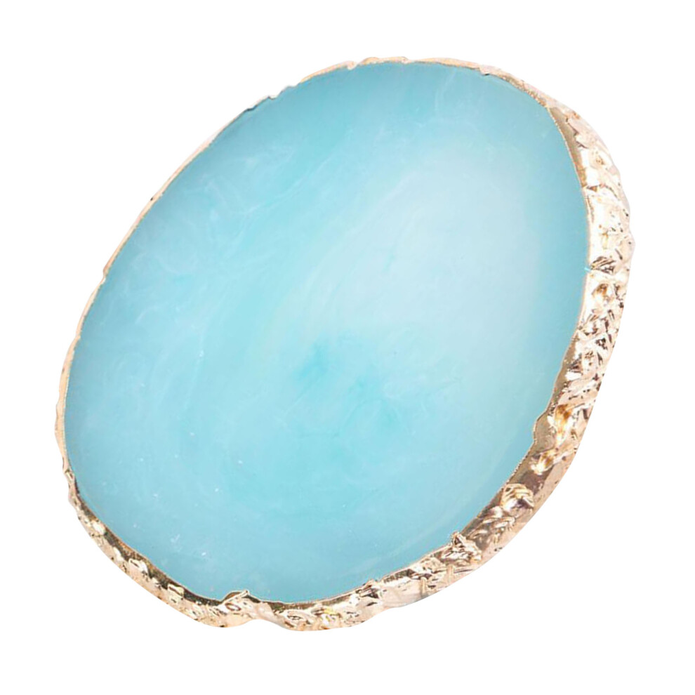 Blue/Gold Nail Art Palette Resin Agate With Trim