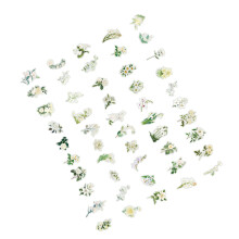 100pcs Natural Flower Stickers Green Paper 21g