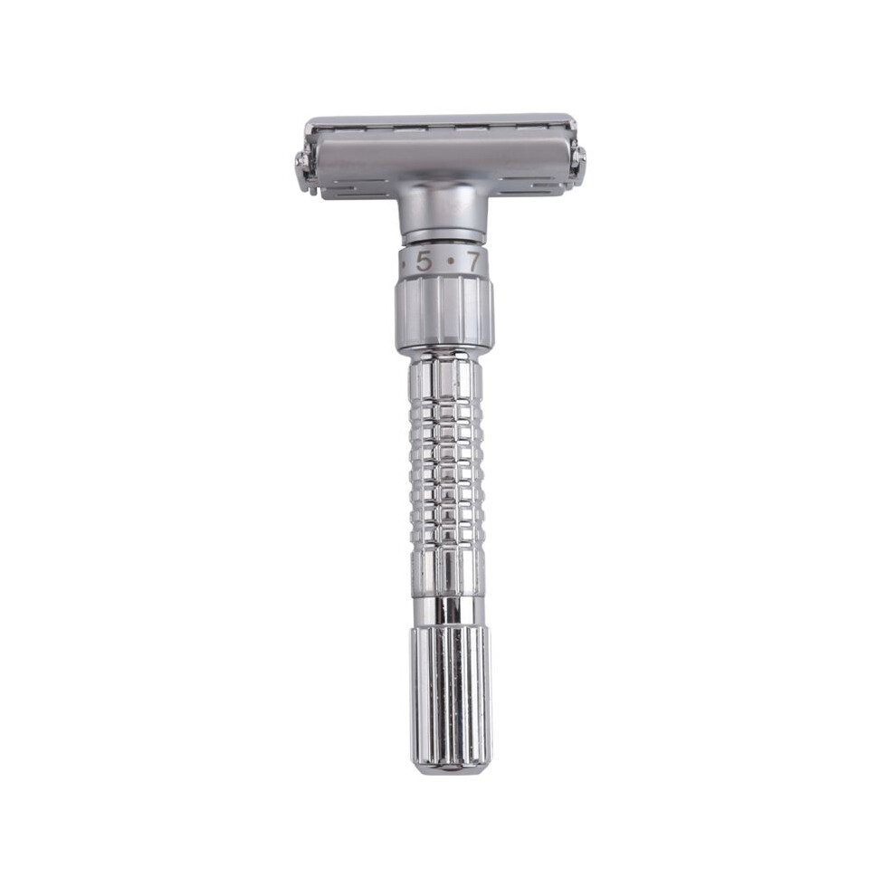 Melitt Silver New Adjustable Double Classic Men Shaving Safety Razors Zinc Alloy Manual Shaver With Travel Box