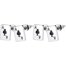 2Paren Dames Oorsieraden Poker Kaart Zwart Comfortabel & Lichtgewicht