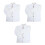 3Pcs White Long Sleeve Breathable Wearproof Coats 1