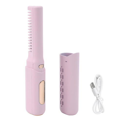 Pinza per capelli mini ricaricabile, 2000mAh, 3 temperature, 4x19cm, viola 2