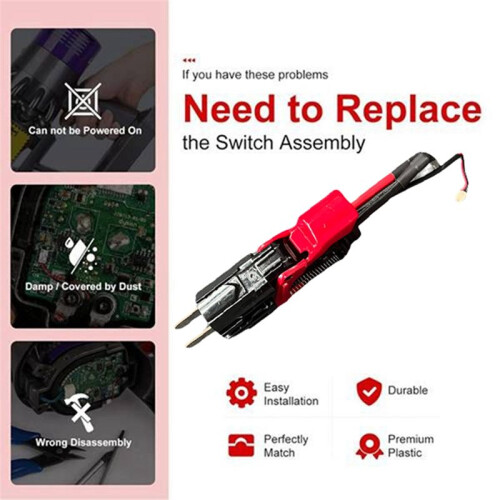 Replacement Trigger Assembly for  V10/V11/SV12/SV14 Vacuum Attachments Click-in Battery Type Trigger  Button 2