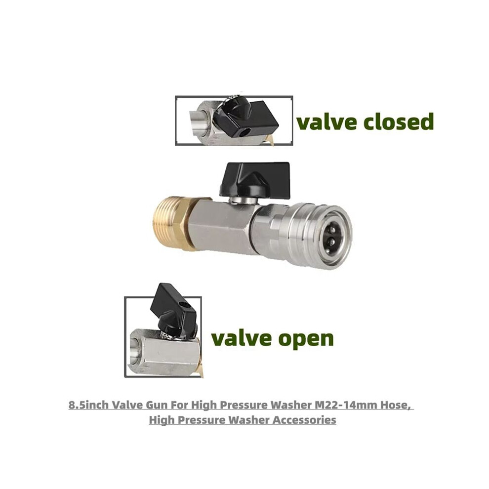 High Pressure Washer Valve Kit 1/4Inch Quick Connector And M22 14Mm For Power Washer Hose /Off With Nozzle 6032990264968