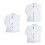 3Pcs White Long Sleeve Breathable Wearproof Coats 8