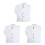 3Pcs White Long Sleeve Breathable Wearproof Coats 11