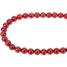 Carnelian Beads Round 8mm Red Natural Strand