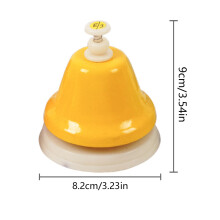 8-Tone Hand Bell Set for Kids, Metal Rainbow Percussion, 8pcs 8.2x9CM