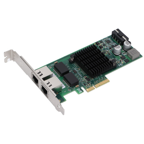 Network Interface Card with Intel82576Controller, Dual RJ45Port Ethernet Adapter for High Speed Connection, Dust Proof Shockproof Design for 1