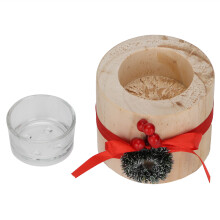 Wooden Tealight Holder Rustic Farmhouse Candle Stand Cylinder Votive Log Simple Design Interior Decoration Wide Application Facial Massager Inspired