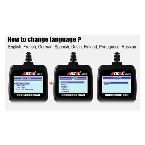 Ancel AD310 Car Emgine OBD Ll Scanner Decoder OBD 2/EOBD+CAN Car Diagnostic Tool Plug and