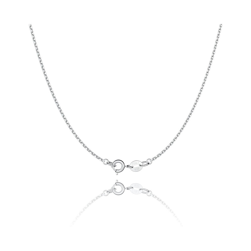Kouyi (24 Inch, 925 Sterling Silver) 925 Sterling Silver Chain Necklace Chain For Women 1.1Mm Cable Chains Necklace Upgraded Spring-Ring Clasp