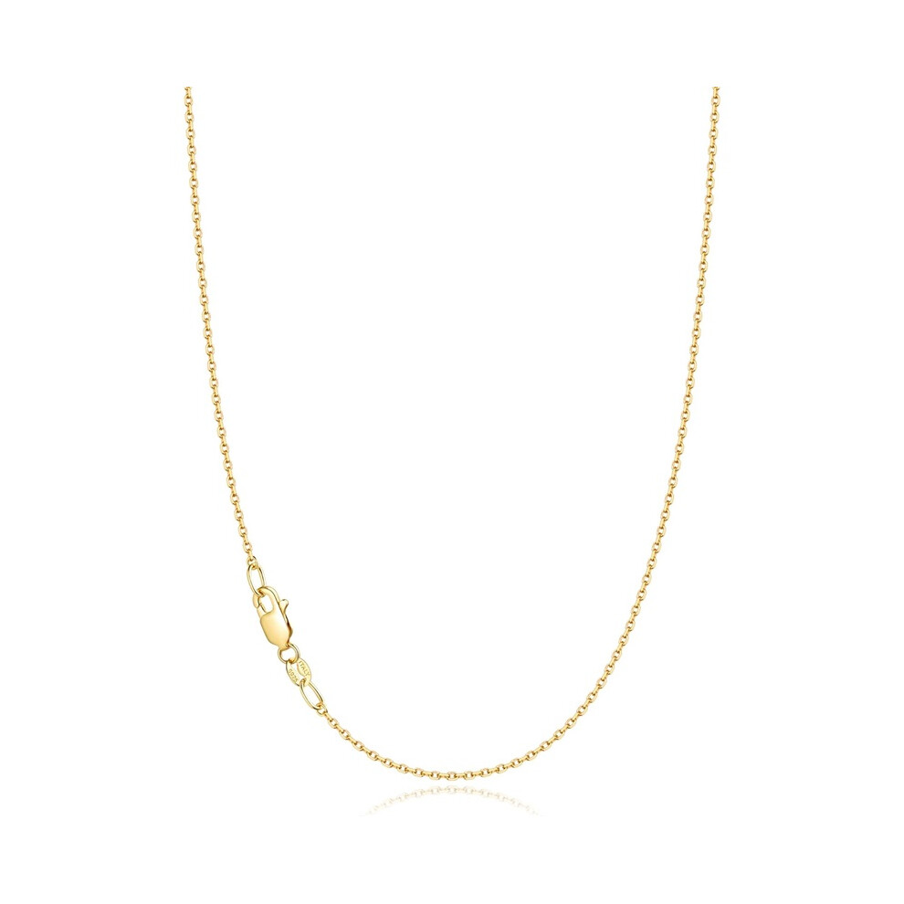 Kouyi (18 Inch (Women's Average Length), 18K Gold Plated) 18K Gold Plated 925 Sterling Silver Chain Necklace For Women