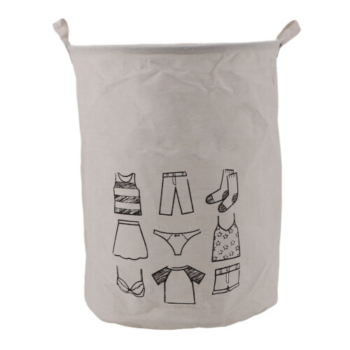 Large Foldable Laundry Basket 50x40cm Cotton Linen Collapsible Hamper 2