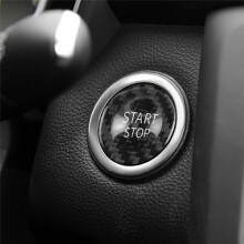 Car Engine Start Stop Button Carbon Fiber Trim Sticker for Koleos Megane Fluence Clio