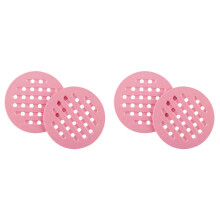 4Pcs Lightweight Pink Round Plastic Placemats Heat Insulation Mats