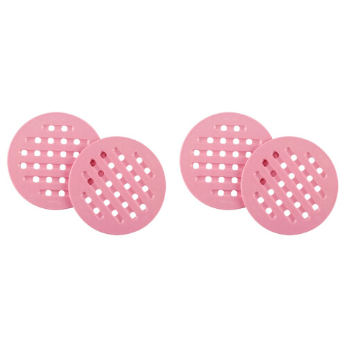 4Pcs Lightweight Pink Round Plastic Placemats Heat Insulation Mats