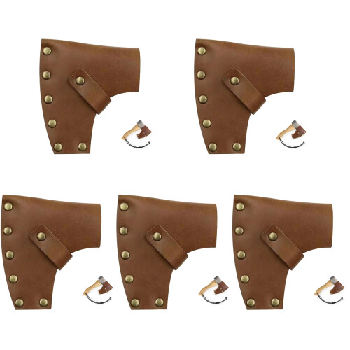 5Pièces Protège-Lame Cuir Marron Portable Pour Camping