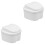 2Pièces Boîte Pour Dentier Portable Blanche, PP De Qualité 1