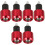 3Paires Embouts Guidon Aluminium Rouge Et Style 2
