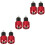 3Paires Embouts Guidon Aluminium Rouge Et Style 4