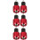 3Paires Embouts Guidon Aluminium Rouge Et Style 7